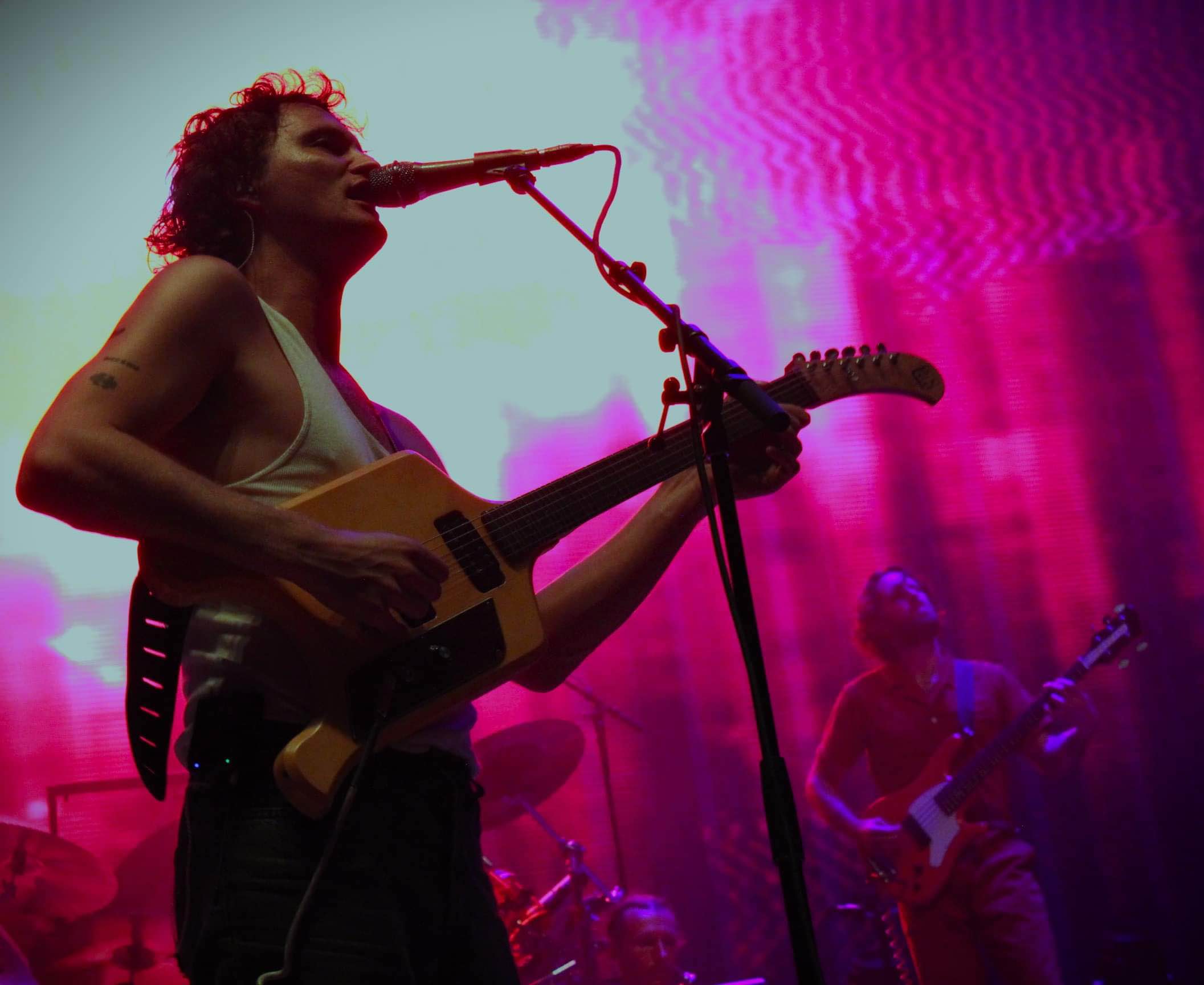 Stu on the Flying Microtonal Banana, Forest Hills Stadium night 1 (photo by Frytography3540)