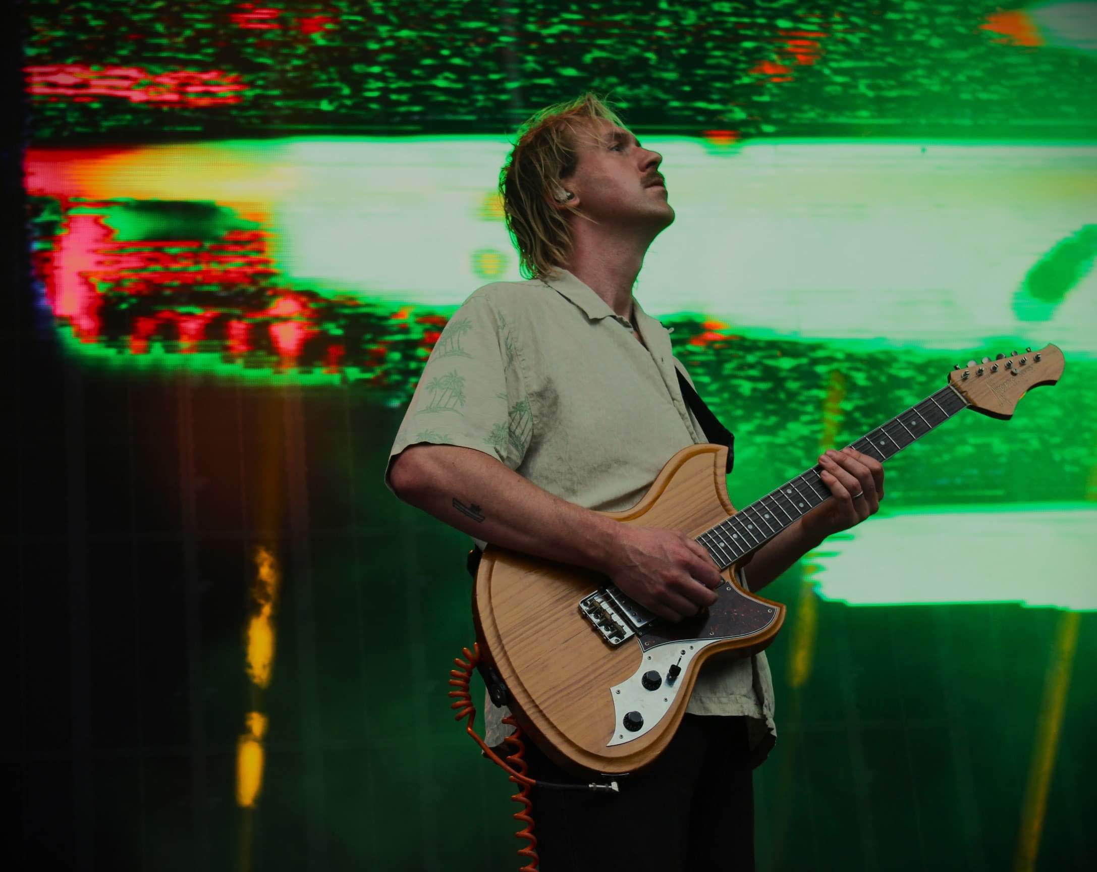 Cookie with a psychedelic backdrop, Forest Hills Stadium night 2 (photo by Frytography3540)