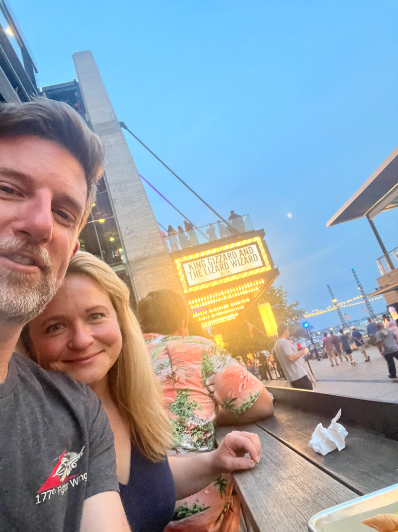 Rerun and his wife Amy outside The Anthem, 15 August 2024