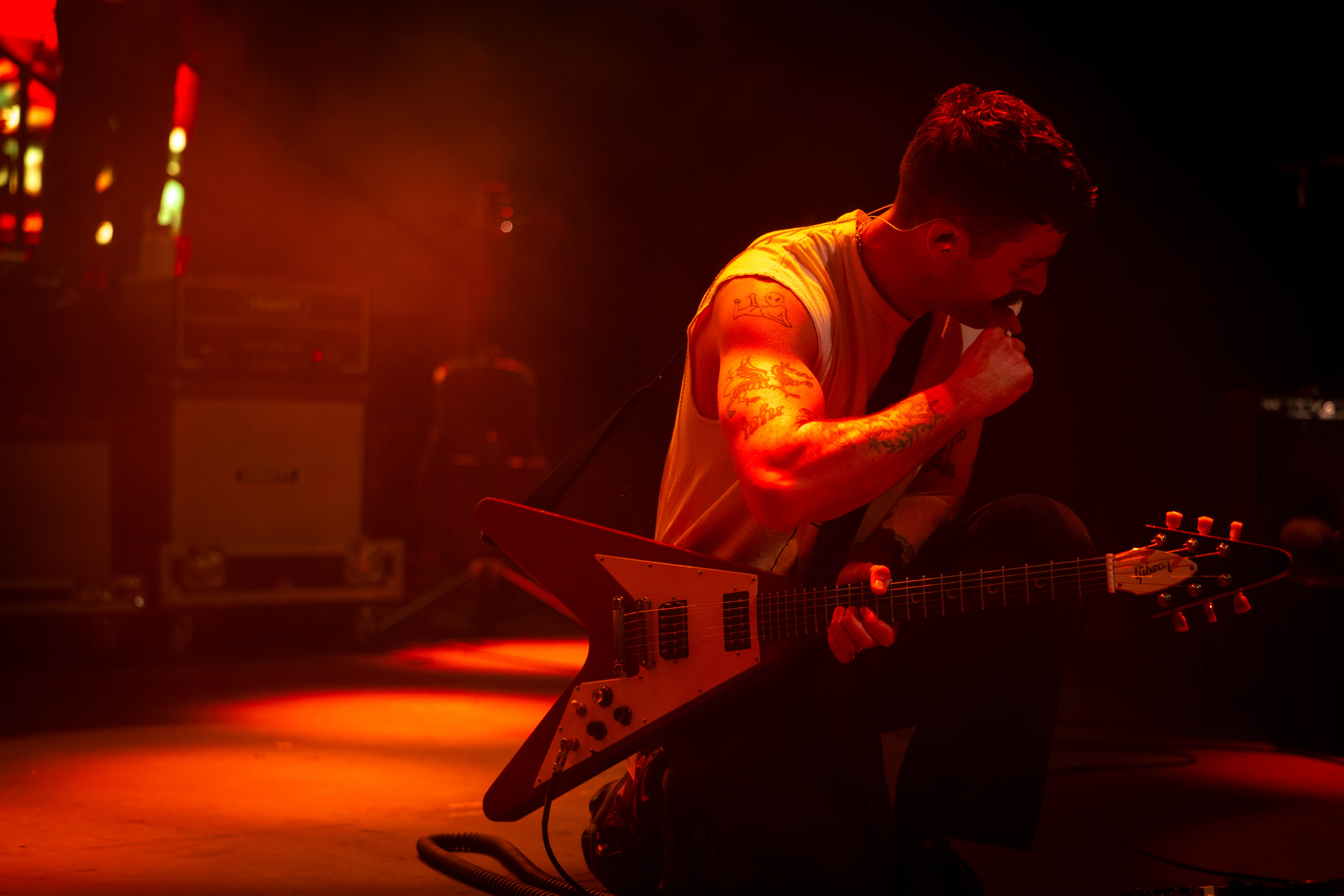 Contemplative Joe during the metal set